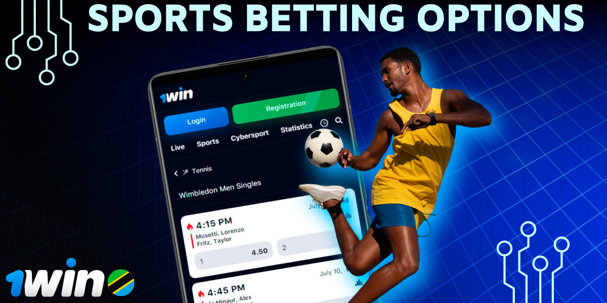 The 1Win TZ app offers bets on football, basketball, tennis, and other sports