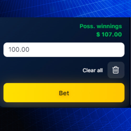 Enter the amount of money to bet 1Win